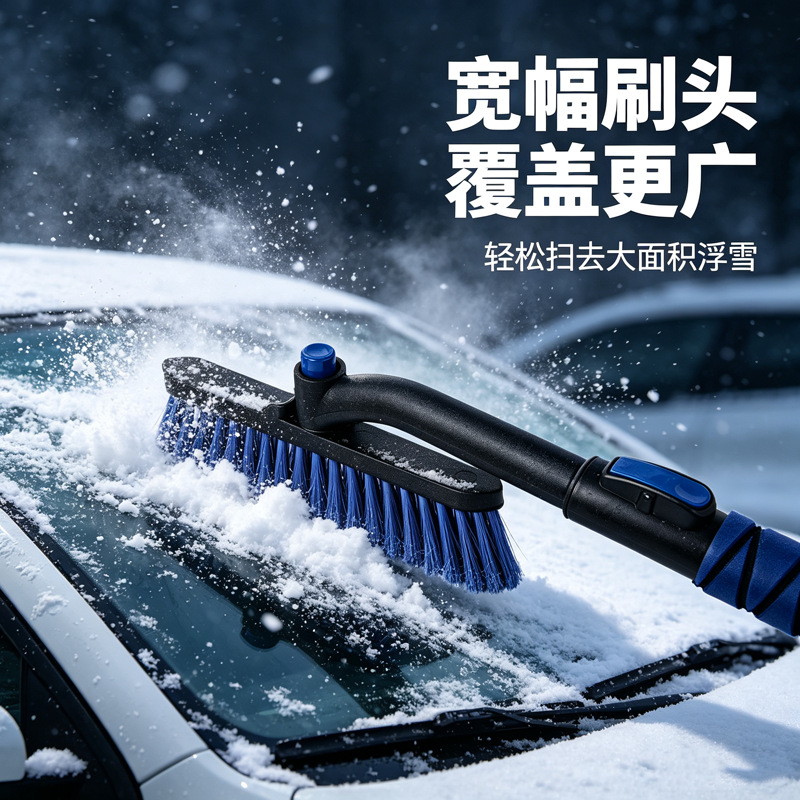 Cross-border new car-specific snow removal tool: a 3-in-1 snow shovel, brush, and scraper for removing snow from cars, designed for emergency use