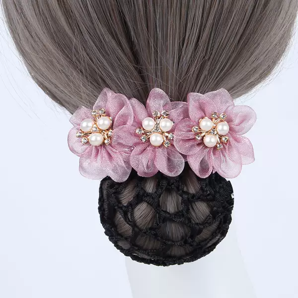 Cross-Border Manufacturer New Professional Hair Flower Female Bank Stewardess Nurse Hair Net Hairpin Jewelry Hairpin Hairpin