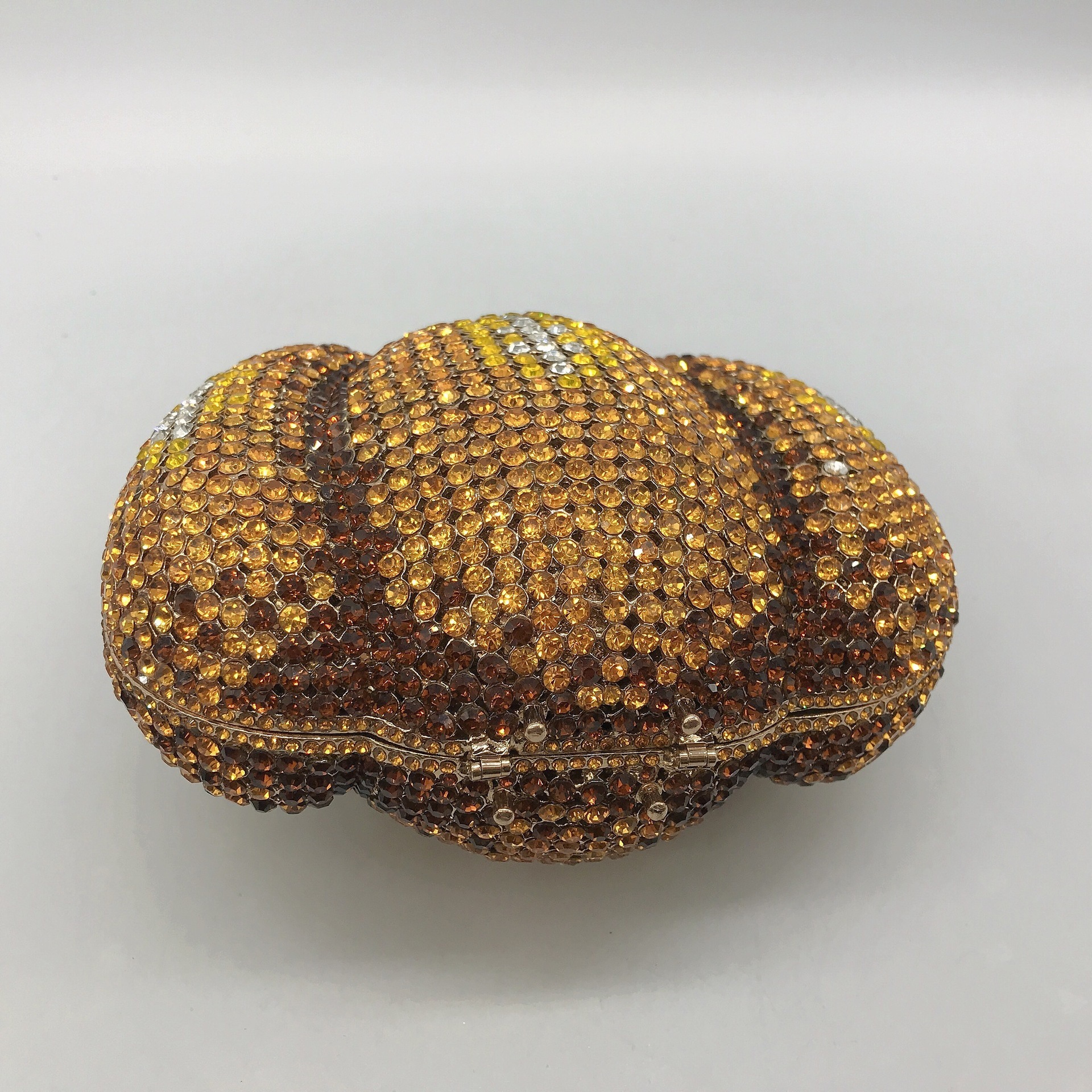 Nuevo paquete de banquete de diamantes de calabaza transfronteriza, paquete de diamantes de banquete europeo y americano, nuevo embrague de aleación de oro duro