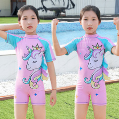 Children's swimsuit, unisex one-piece quick-dry, suitable for middle-aged children, swimming suits for girls, toddlers, babies, professional training, hot spring swimsuits