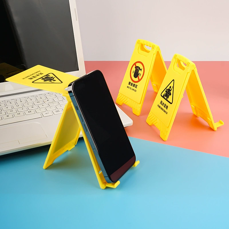 Патентный предупреждающий знак подставка для мобильного телефона креативная настольная подставка для мобильного телефона маленькие украшения с зеркальным двусторонним принтом ЛОГОТИПА