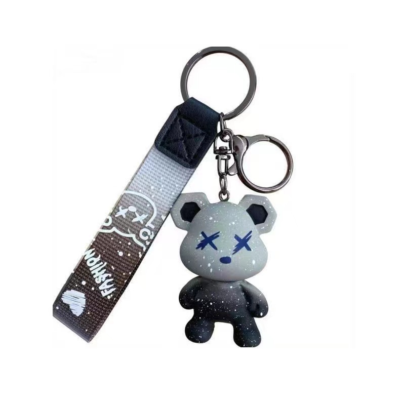 Creative Starry Sky Chameleon Bear Trendy Cool Exquisite Resin Figurine Keychain Couple Backpack Pendant_voghion.com
