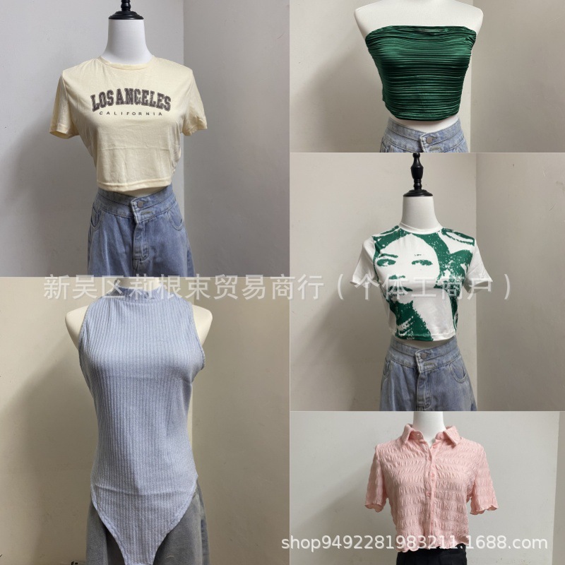 SHEIN exportación de comercio exterior miscelánea pequeña chaleco cabina de galería caliente fábrica de venta directa baja carga de cola mixta contenedor