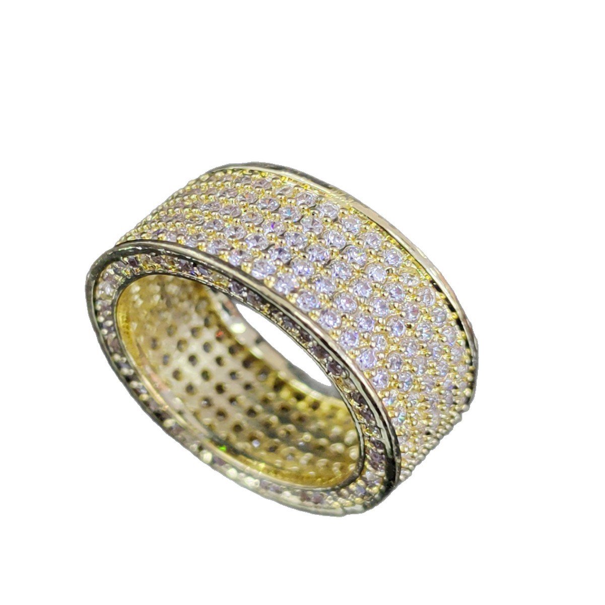 Europa y los Estados Unidos nuevos anillos de zircón de bronce caliente Hip Hop comercio electrónico transfronterizo Europa y los Estados Unidos fabricantes de anillos de hombres y mujeres al por mayor image 6
