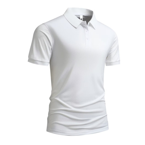 Summer Plain Color Polo Shirt Men's Collar Business Style Short Sleeve Trend Brand T-Shirt Korean Version Slim Fit Trendy Versatile Fashion