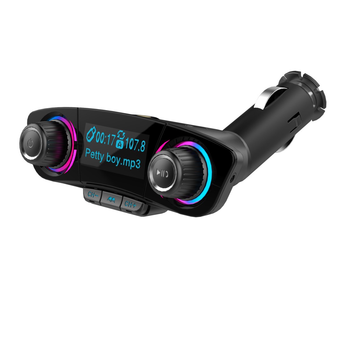 Bt06 New Model Dot Matrix Screen Car Mp3 Bluetooth Hands-Free Fm Transmitter 2.1A Fast Charging