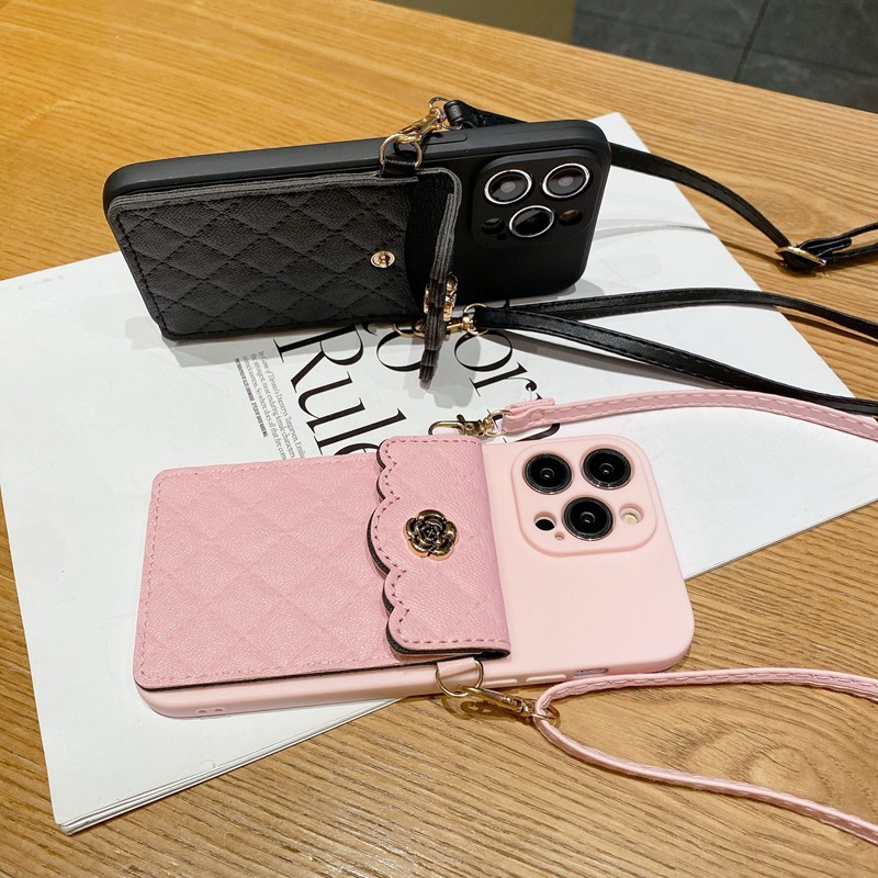 Cover telefono camelia con tracolla per iphone pro max plus_voghion.com