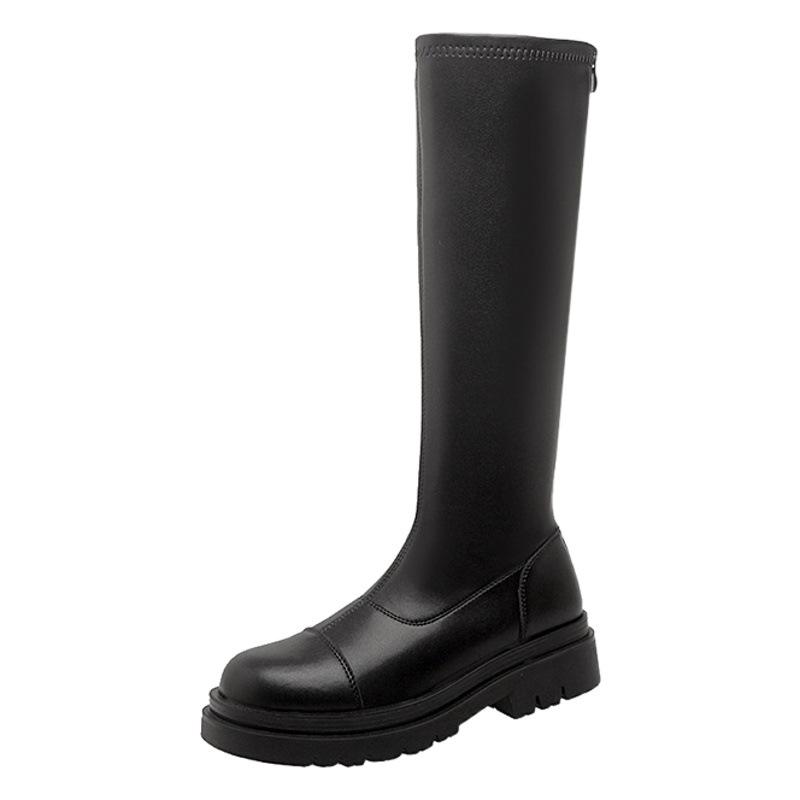 Pequeñas botas de altura hasta la rodilla zapatos de otoño e invierno para mujer botas finas botas elásticas de caballero botas altas de suela gruesa image 1