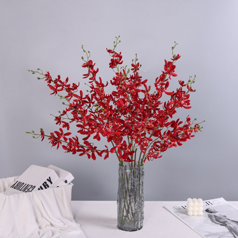 Cross-border Simulation Flower Mini Universal Orchid European Style Orchid Home Decoration Fake bouquet Wedding Hotel Wenxin Orchid Flower arrangement