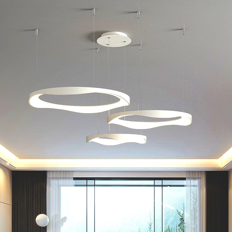 Post-modern simple fashion living room dining room LED chandelier creative personality bedroom book ceiling lamp fashion all-match lamp