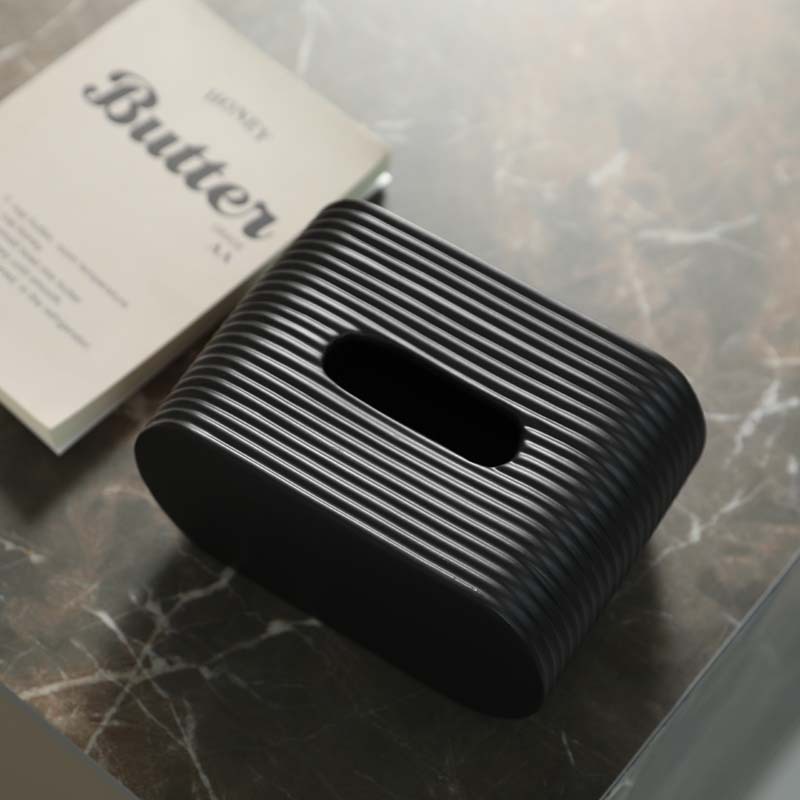 Ins caja de toallas de cerámica blanca y negra simple decoración de alta calidad moderna mesa de té casera caja de dibujo decoración de mesa