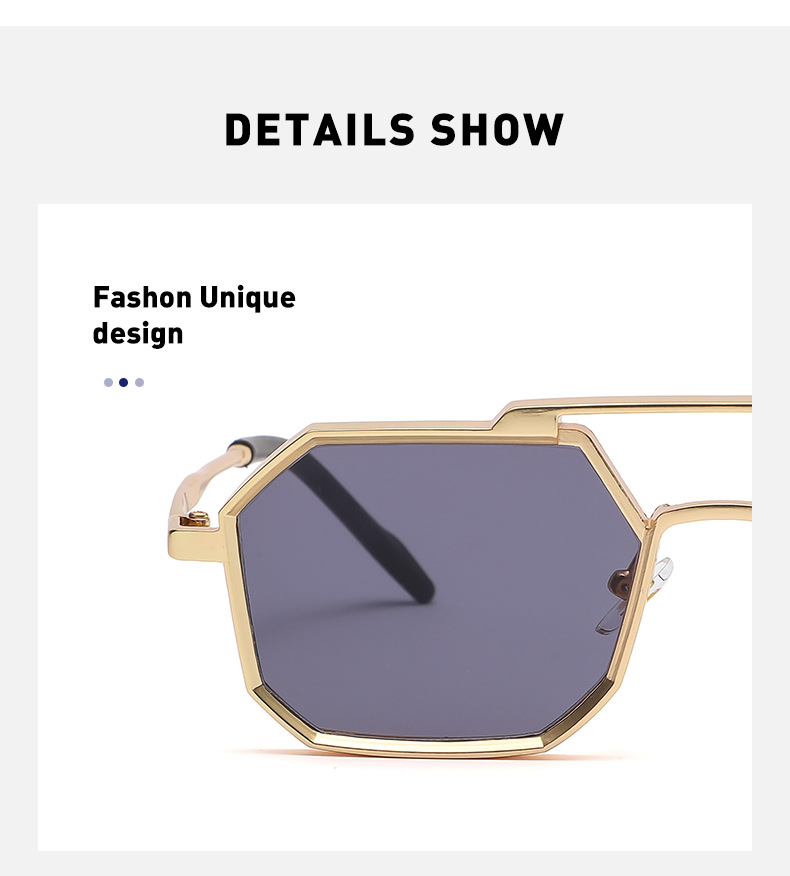 Title 8, Steampunk veelhoekige zonnebril met klein frame