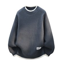 高端毛衣男秋冬青少年波浪加厚初中高中学生线衣内搭半高领针织衫