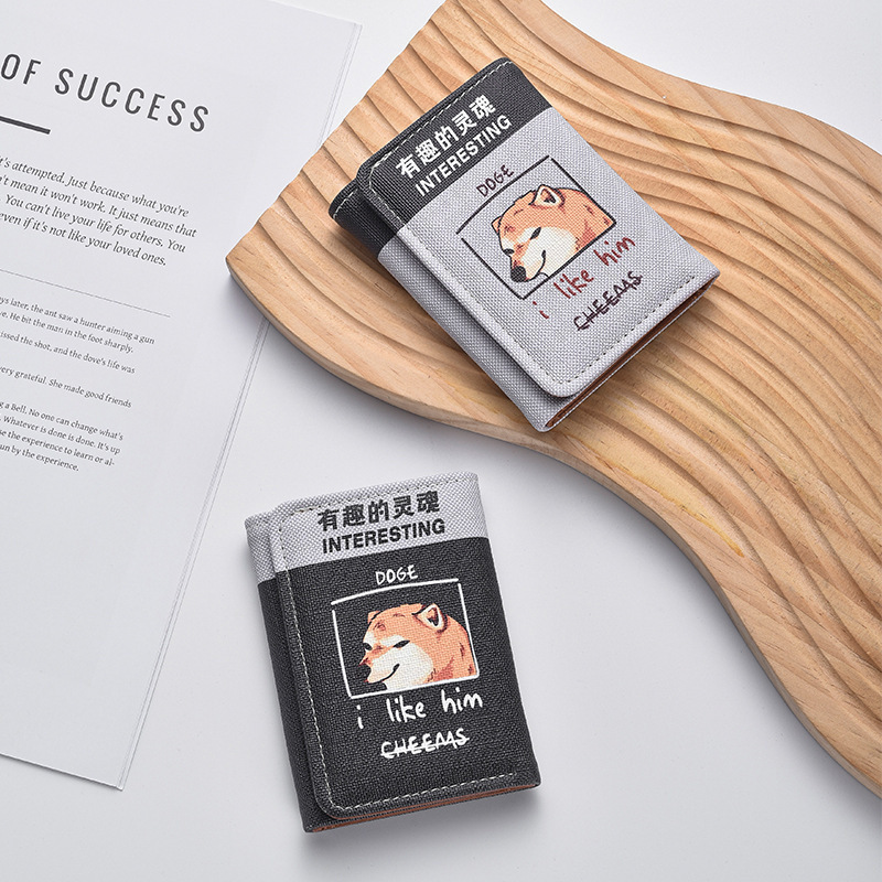 Cartoon Wallet Trendy Personality Multifunctional Large Capacity Multi-Card Slot Wallet Cute Japanese Student Wallet Card Holder for Men