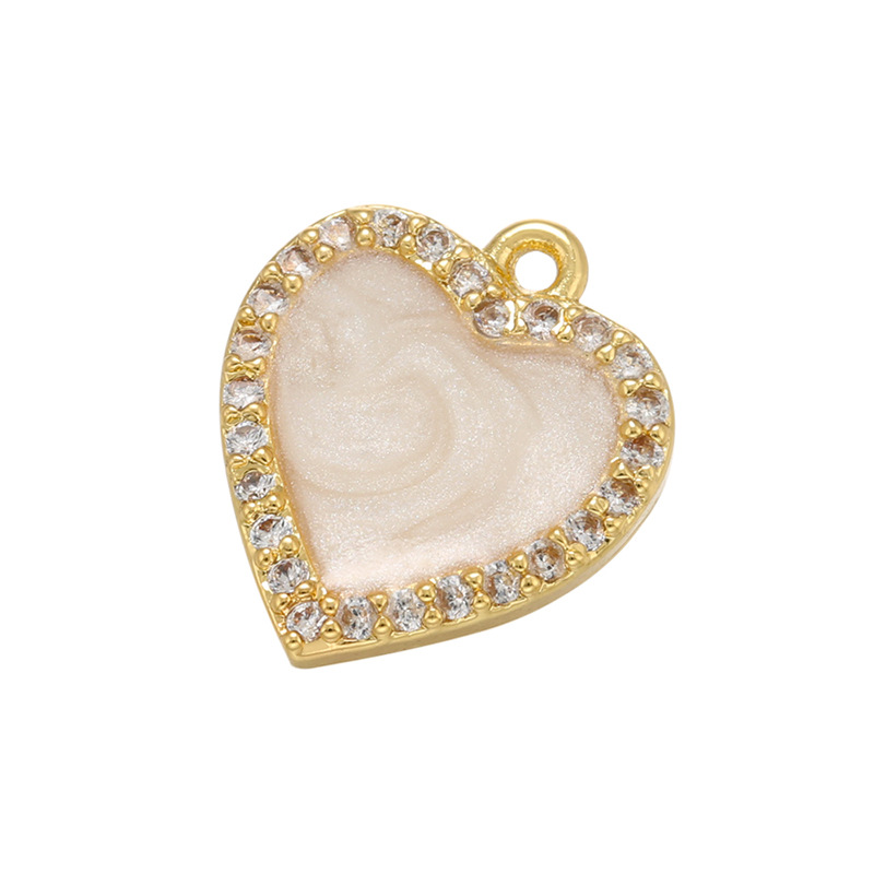 Micro-inlaid Zircon Heart-shaped Oil Drop Copper Pendant Wholesale Nihaojewelry display picture 4