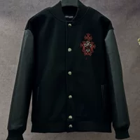 25SS трансграничная высокая версия ChromeHearts Chrome куртка новая кожаная куртка с вышивкой и вышивкой для мужчин и женщин