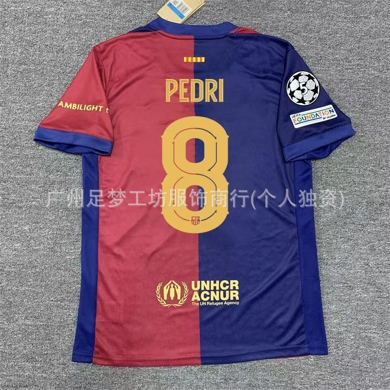 2425 バルセロナ ホーム ジャージ No. 19 ヤマール サッカー ジャージ No. 8 ペドリ 6 ガビ No. 9 レヴァーン プリント|undefined