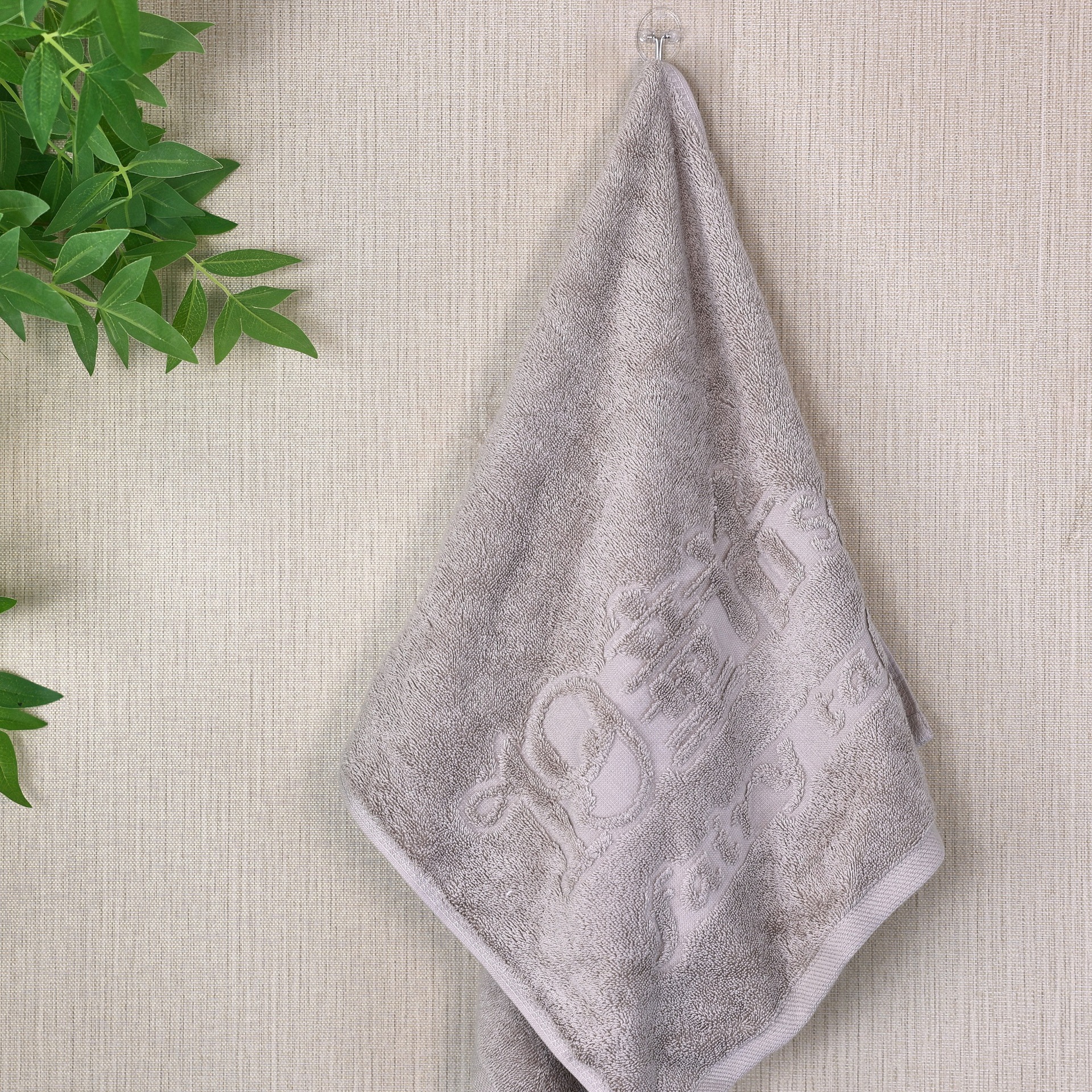 Hotel Towels, Hotel Face Towels, Floral Grey Towels, Beauty Salon Face Towels, Homestay Cotton Towels, Beauty Salon Hotel Towels