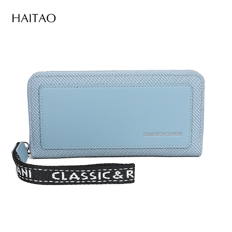 Nueva moda coreana de la billetera de mujer multifuncional de gran capacidad larga bolso de mano con pulsera multi-tarjeta