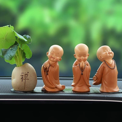 New Safe Little Monk Car ornaments - everything-is-empty-abc-lotus-leaf-essential-oil-glue-cushion