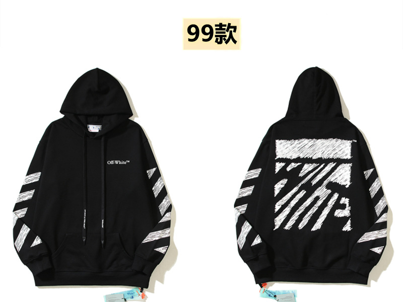 Marca de moda offwhite graffiti religioso pintura al óleo impresión de flecha hombre y mujer suelta OW pareja alta calle hoodie abrigo