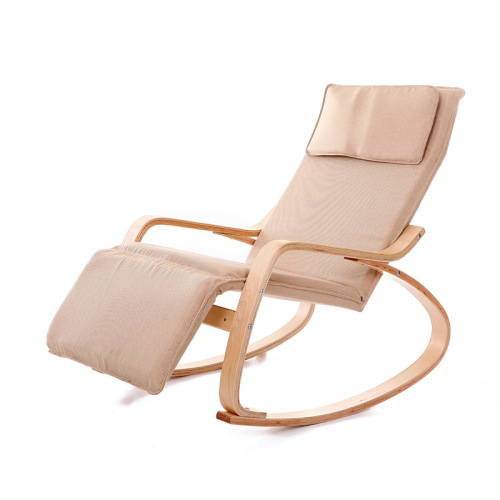 Solid birch wicker rocking chair Nordic Baoen chair folding chair lounge chair balcony leisure chair manufacturer adult nap chair