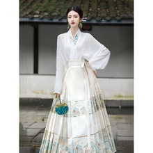 新中式国风改良汉服套装马面裙显瘦日常少女仙女款两件套裙小个子