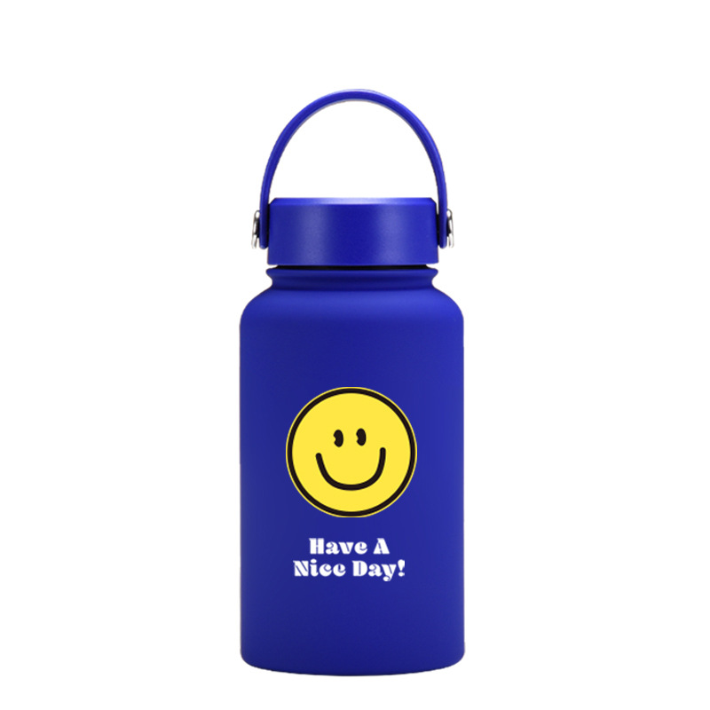 Nueva transfronteriza 650ml taza de vacío de boca ancha portátil de vacío niños estudiante deportes hervidor de agua de impresión al aire libre taza