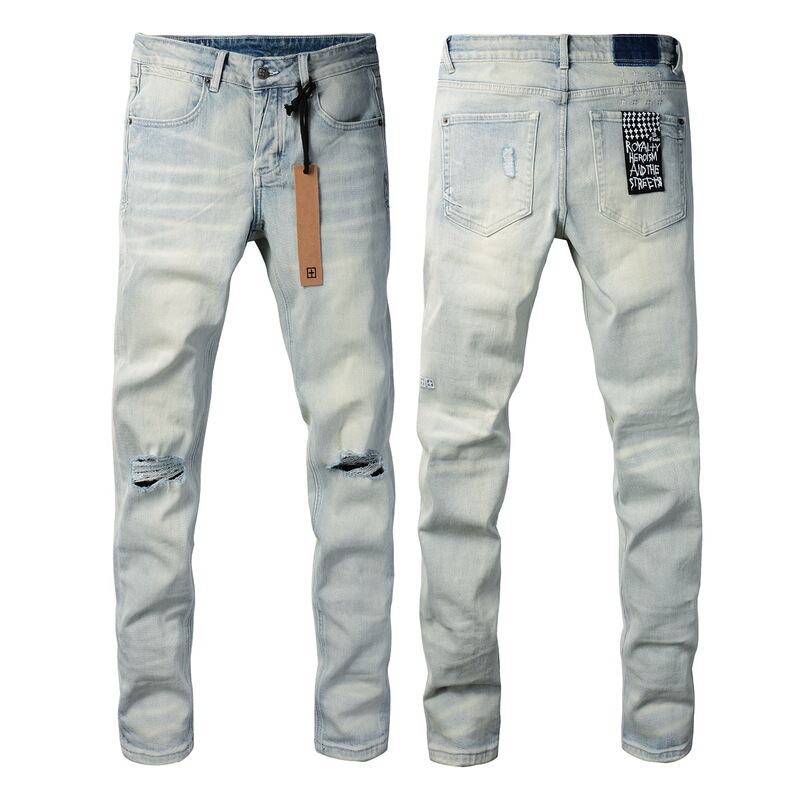 Menjean American-Style Ksubi Jeans Men's Slim Fit Skinny Trendy Brand Ripped Temu Jeans 3025