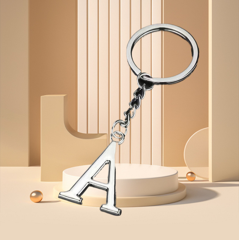 Capital Letter Creative Keychain Zinc Alloy Metal Pendant Niche Design Jewelry Women's Bag Accessories Key Ring Capital Letter Creative Keychain Zinc Alloy Metal Pendant Niche Design Jewelry Women's Bag Accessories Key Ring