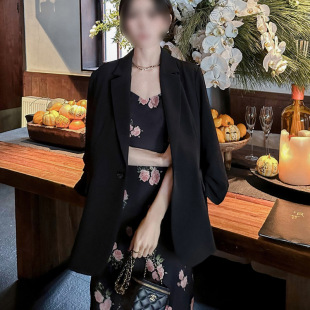 Xz176 Plus Size Women's Thin Suit Suspender Skirt Suit Fat mm Three-Quarter Sleeve Suit Sun Protection Shirt Jacket