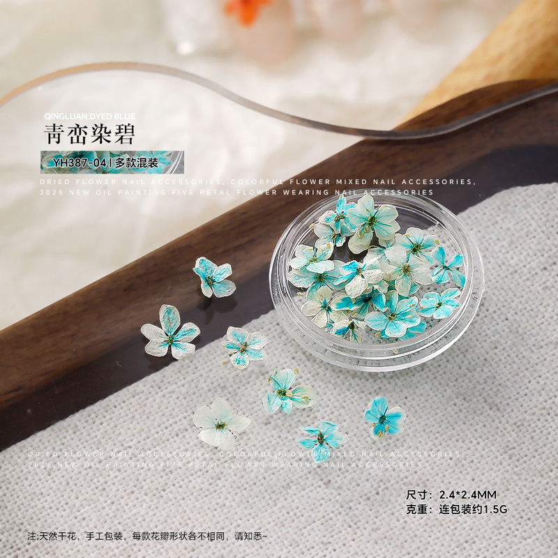 网红美甲干花夏日渐变花朵混彩天然压花干燥DIY盒装穿戴甲材料品|undefined