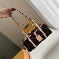 跨境2025新款老花女包HangOn保龄球包手提单肩斜跨邮差包潮流包包