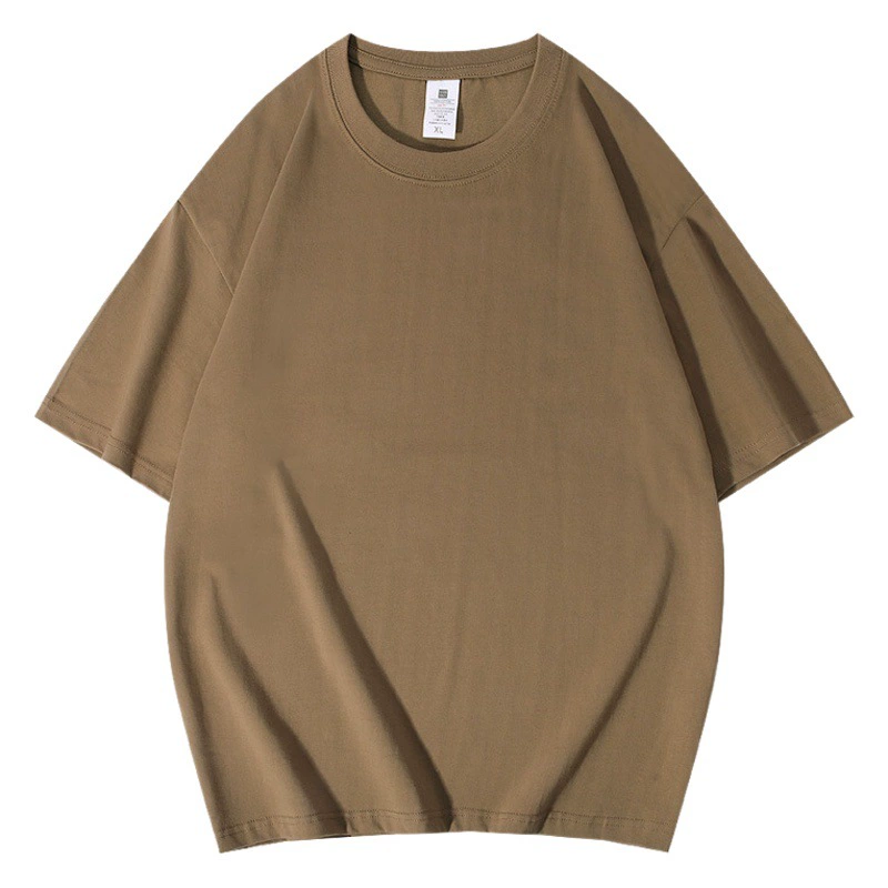 Тяжелая Повседневная Свободная футболка 230 г с круглым вырезом и коротким рукавом, Мужская модная мужская футболка в гонконгском стиле, базовая одежда