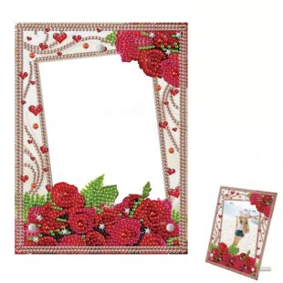 DIY Diamond Art Painting Desktop Decorations Photo Frame Kit Rose Diamond Photo Painting Kit