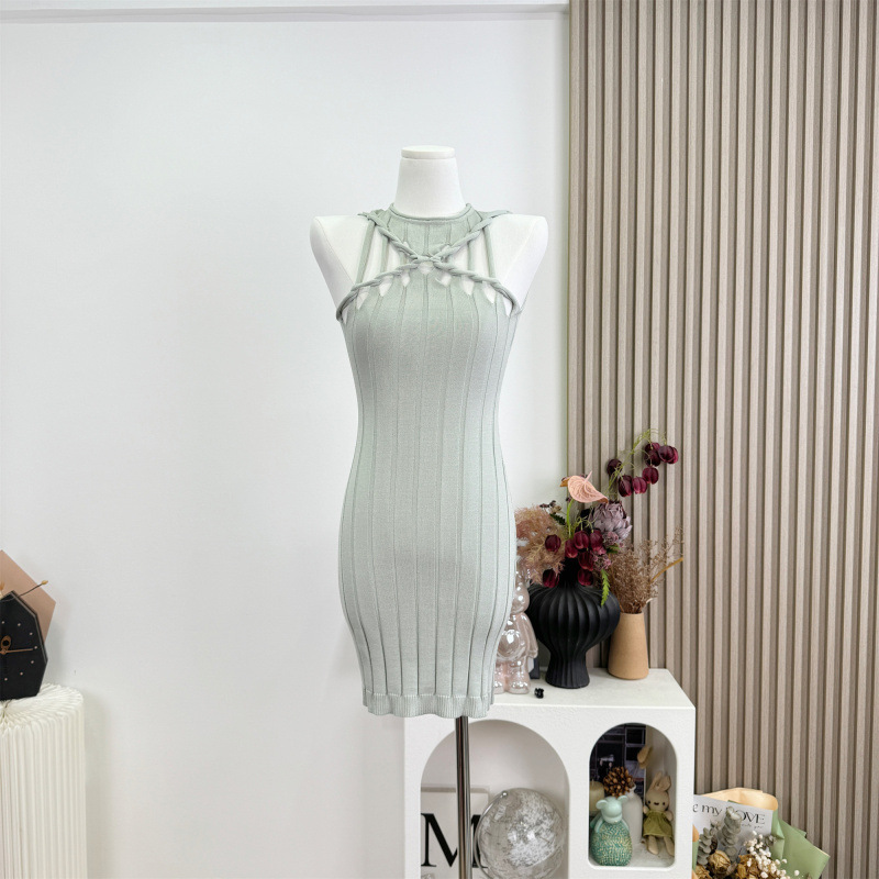 Noman's Entire Store Is in Stock with the Lime Ice Drink Twist Rope Line Mint Green Slim Fit Bodycon Dress