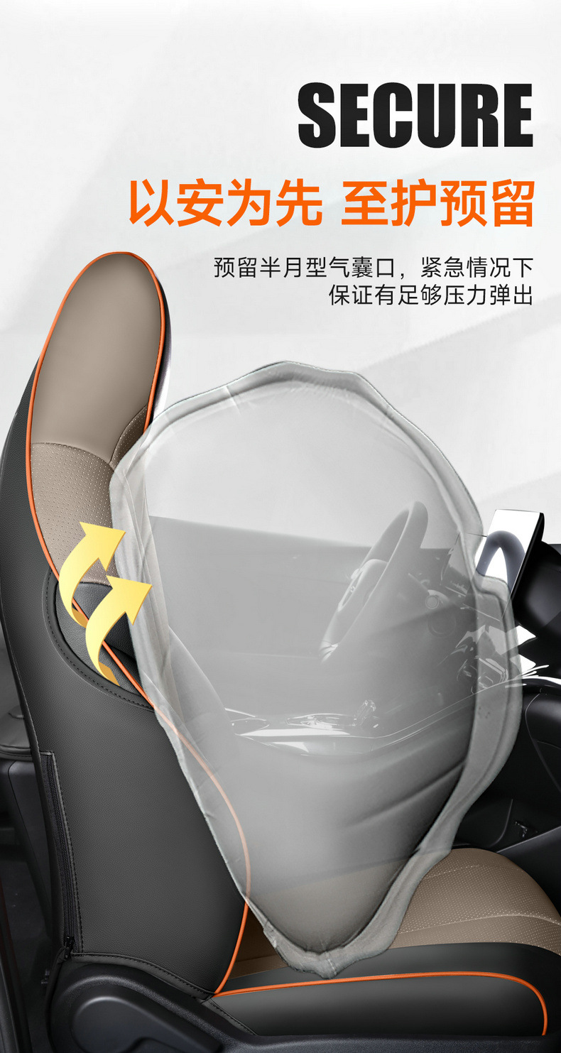 BYD E2 stylish simple wear-resistant dirt-resistant feel comfortable special perforated leather cartoon version 5 color seat cover