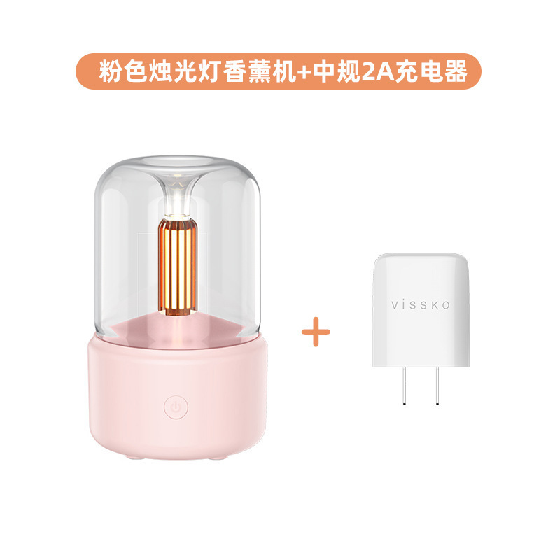 新款创意烛光香薰机 usb插电桌面氛围烛光灯家用香薰加湿器跨境|undefined