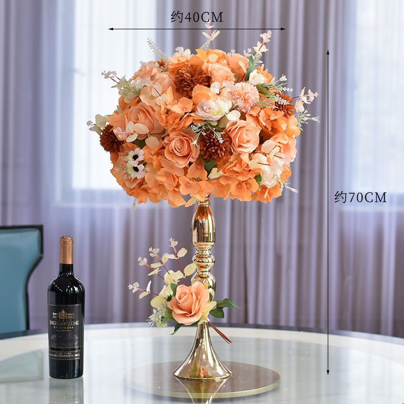 주황색 대형 황금 꽃 그릇