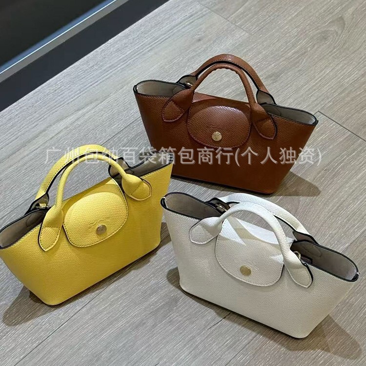 High-Quality New Dragon-Embellished Cowhide Vegetable Basket Mini Square Tote Handbag Dumpling Bag Shoulder Crossbody Bag