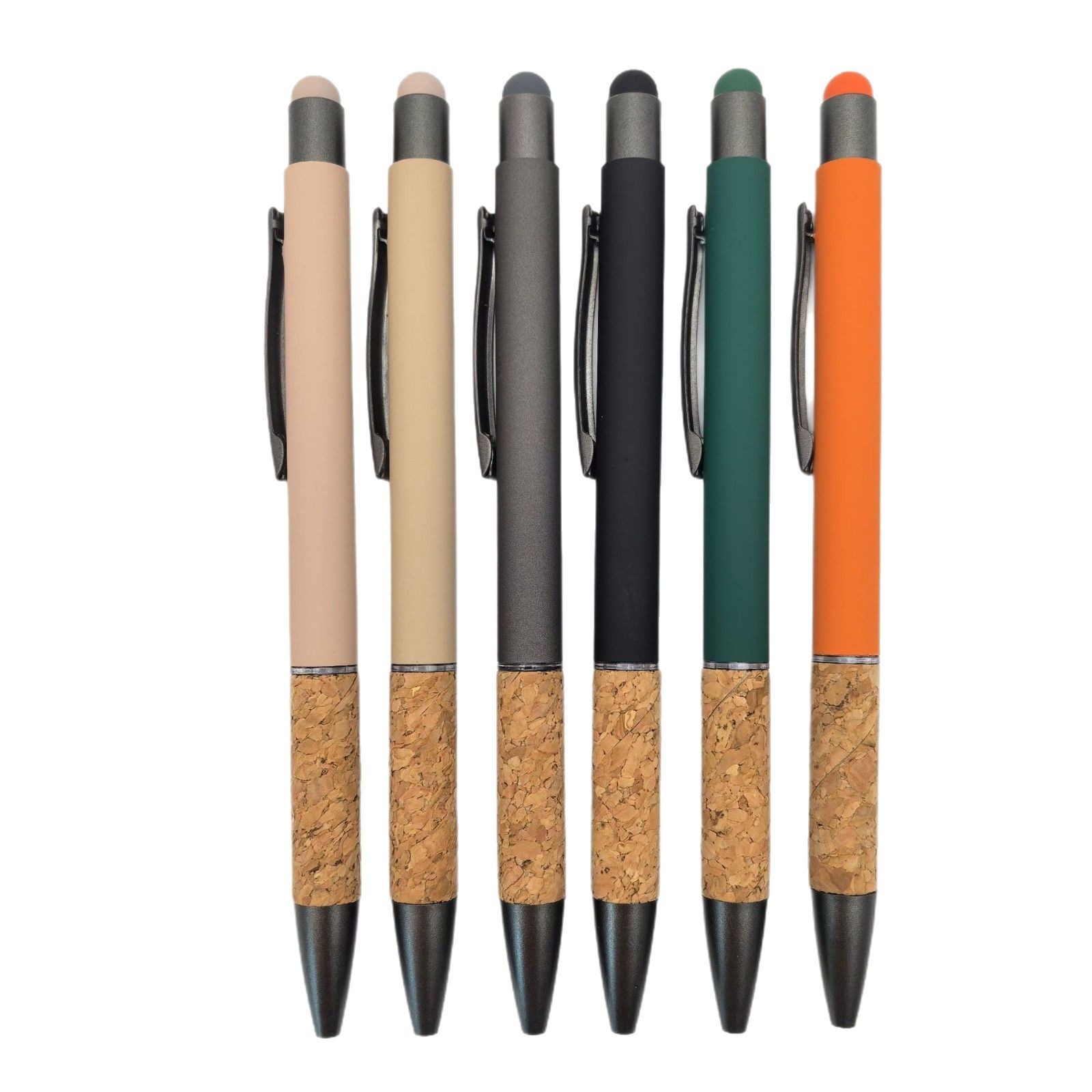 Bolígrafo de metal de color transfronterizo logotipo personalizado bolígrafo de publicidad de metal de corcho empuñado bolígrafo de regalo