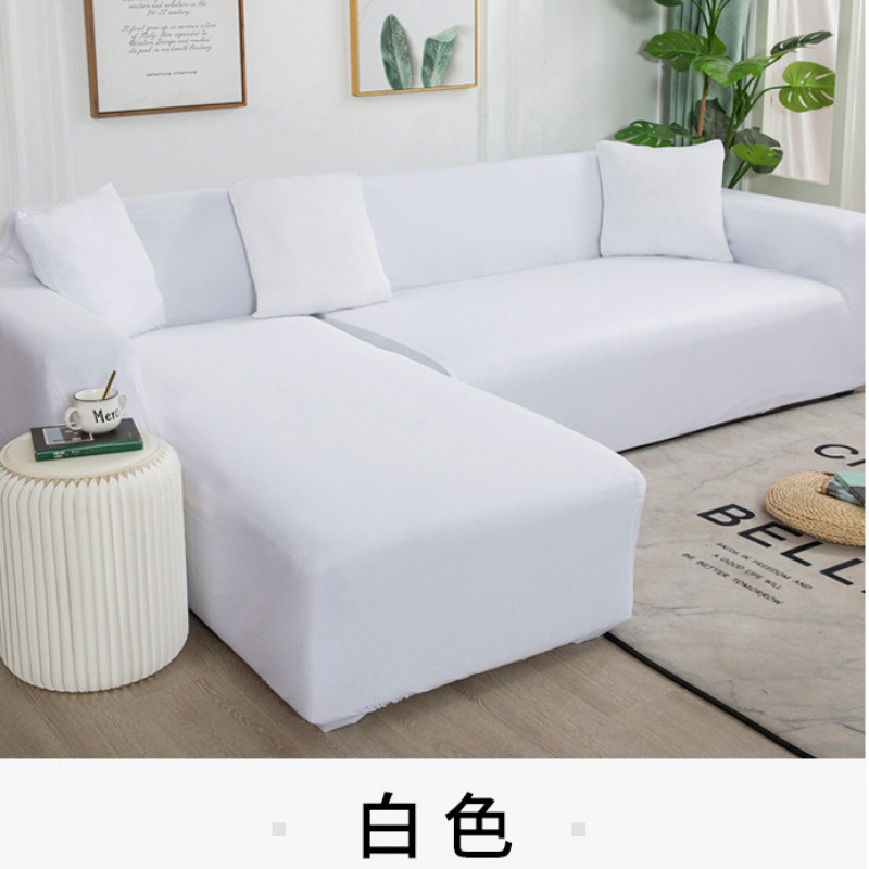 Color sólido cuatro estaciones cubierta de sofá universal estilo nórdico de punto elástico todo incluido cubierta de sofá alfombra de polvo