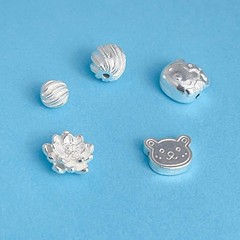 S999足银条纹珠南瓜珠银珠DIY手链项链佛珠隔珠转运珠厂家批发