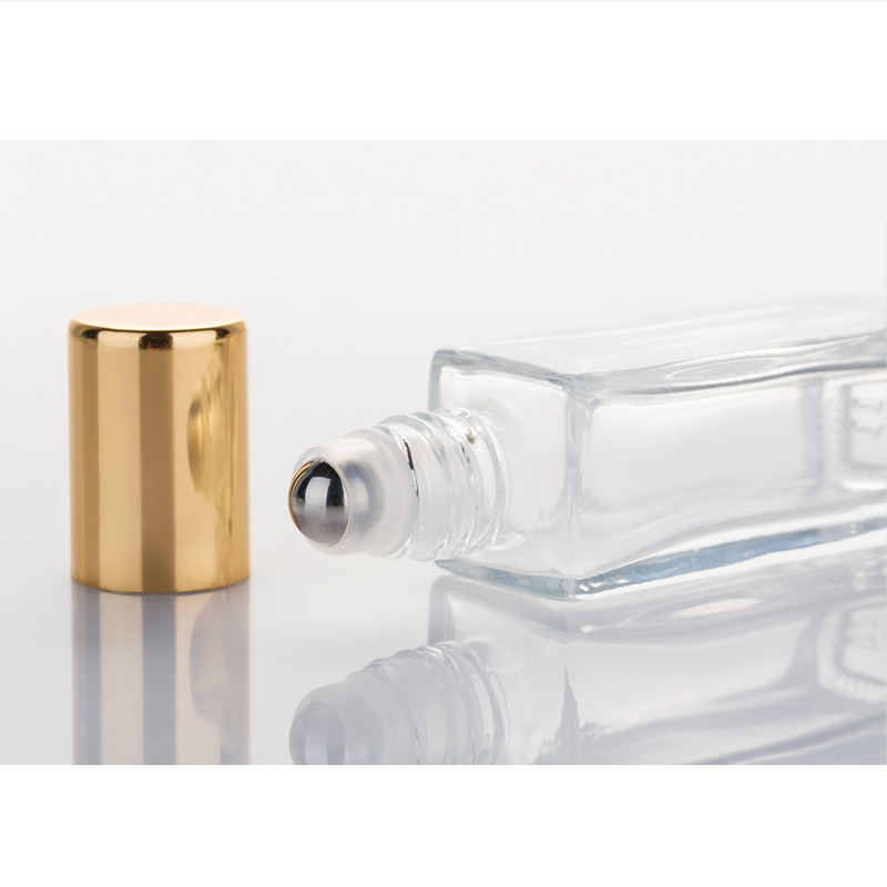 6ml bola rectangular botella de aceite esencial botella de vidrio de cuentas de perfume portátil botella cosmética botella vacía