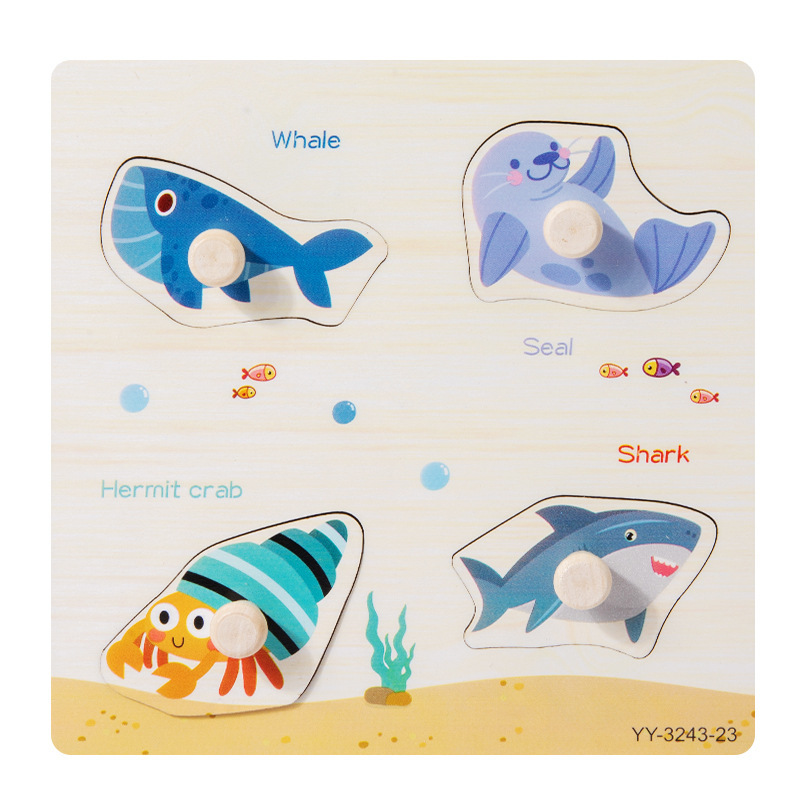 Bebé rompecabezas juego panel Montessori educación temprana mano tablero rompecabezas animal tráfico construcción bloques Niño 1-2 años viejo juguete