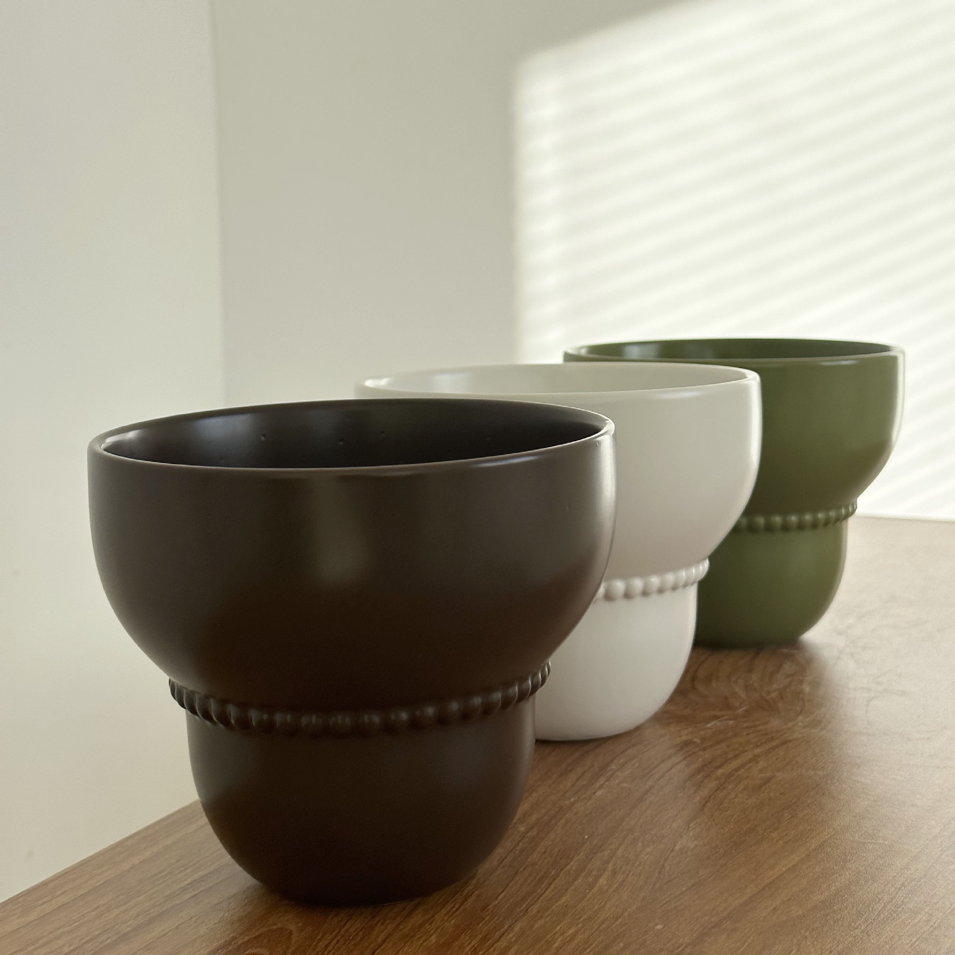 Solid Color High-Grade Ceramic Flower Pot For Home Green Plants, Creative Simple Decorative Korean-Style Colored Glaze_voghion.com
