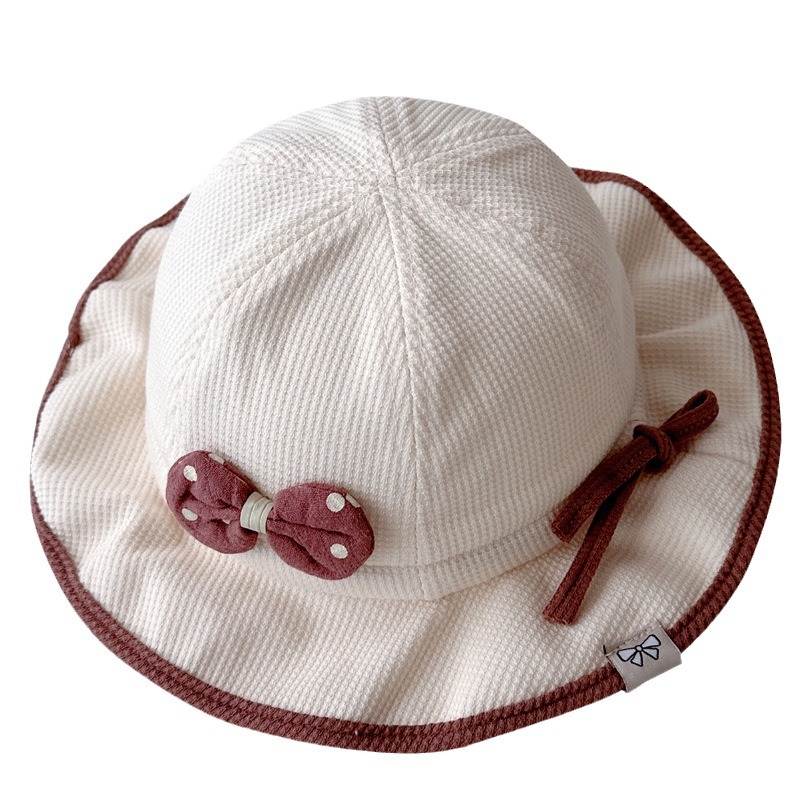 Sombrero de bebé primavera y otoño sombrero de pescador arco princesa sombrero de bebés pequeño mes sombrero de bebés niños pequeños 2024