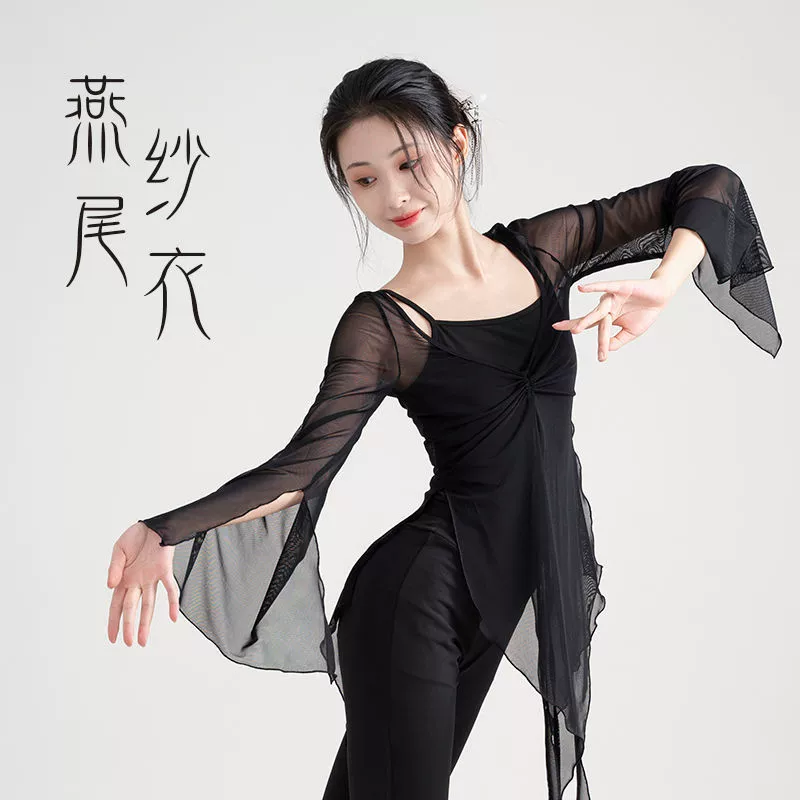 Одежда для классического танца, оригинальная сказочная китайская танцевальная одежда для женщин, элегантная и стройнящая женская тренировочная одежда, сетчатые танцевальные топы