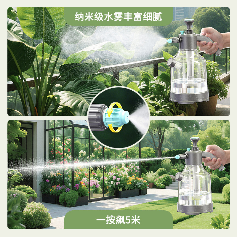 Botella de pulverización manual para el riego de flores doméstico limpieza a prueba de explosiones botella de pulverización limpia y limpieza de pulverización de alta presión para lavado de automóviles