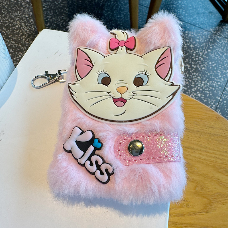Cuaderno de peluche estilo rosa americano gato cuaderno de mano regalo de niña creativo cuaderno de voz coreano